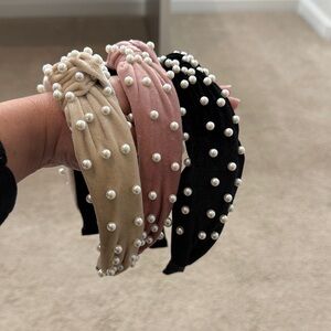 Pearl Embellished Headbands Set